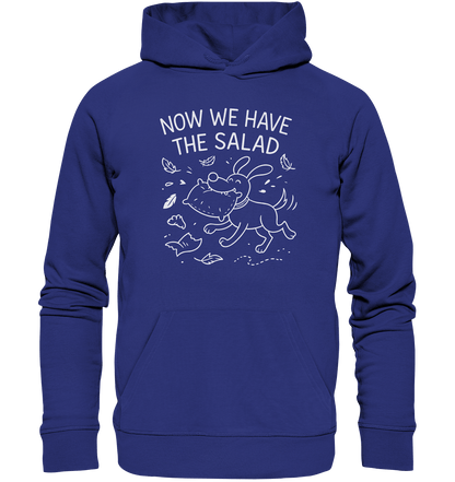 Unisex Organic Hoodie – Now we have the salad – Hund & Chaos auf deinem Shirt Worker Blue / XS