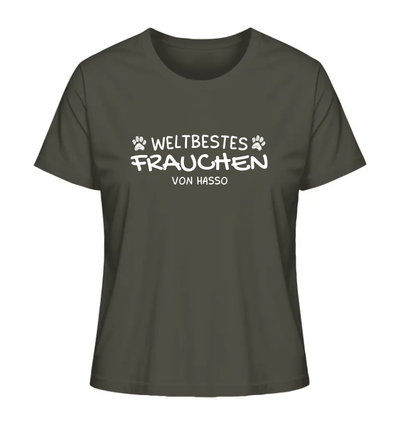 Weltbestes Frauchen - personalisiert - Ladies Organic Shirt Anthracite / XS