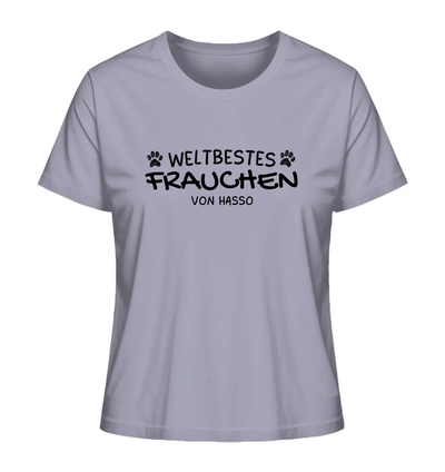 Weltbestes Frauchen - personalisiert - Ladies Organic Shirt Lavender / XS
