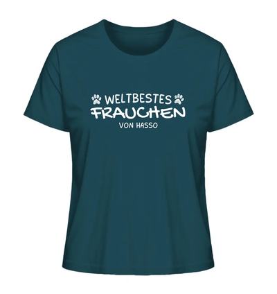 Weltbestes Frauchen - personalisiert - Ladies Organic Shirt Stargazer / XS
