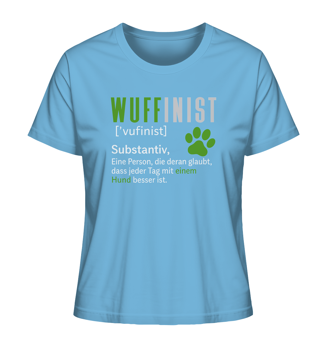 Wuffinist - Ladies Organic Shirt Aqua Blue / XS