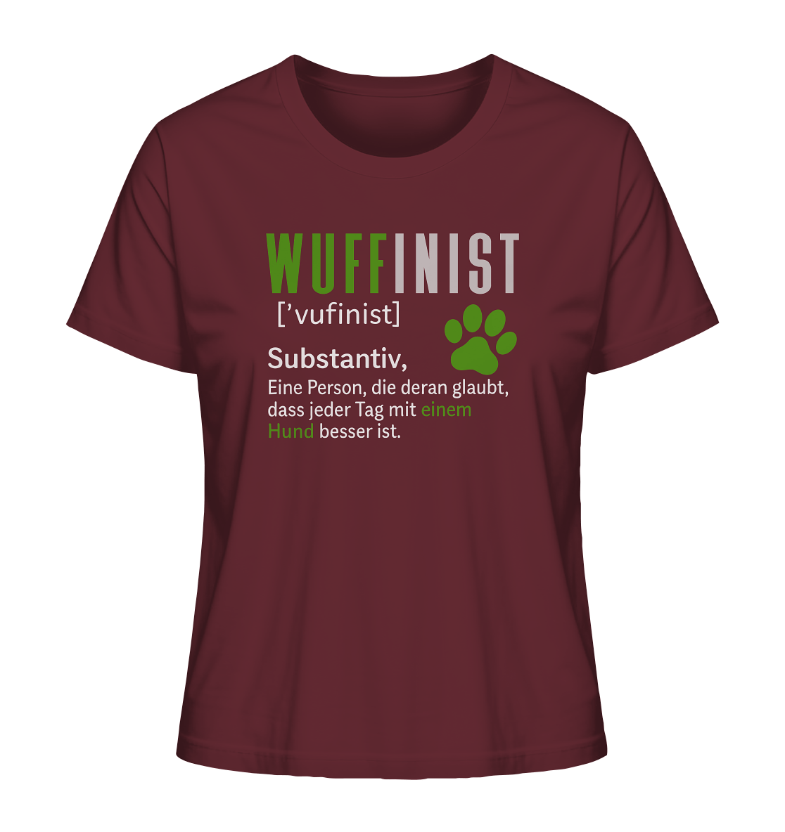 Wuffinist - Ladies Organic Shirt Burgundy / XS