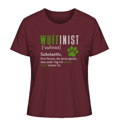 Wuffinist - Ladies Organic Shirt Burgundy / XS