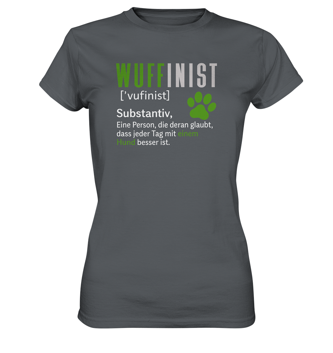 Wuffinist - Ladies Premium Shirt Dark Grey / XS