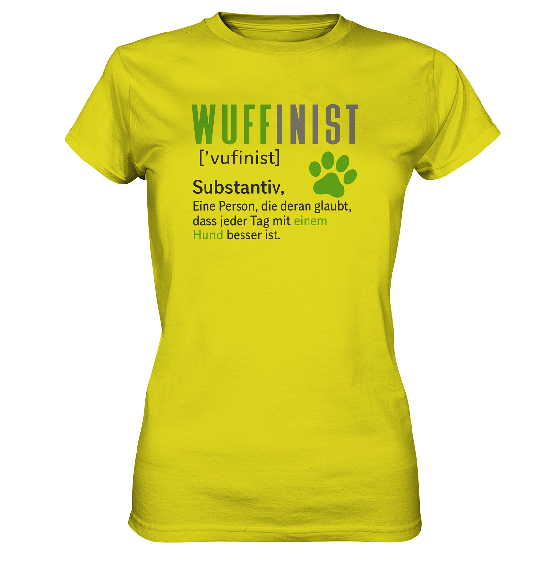 Wuffinist - Ladies Premium Shirt Pixel Lime / XS