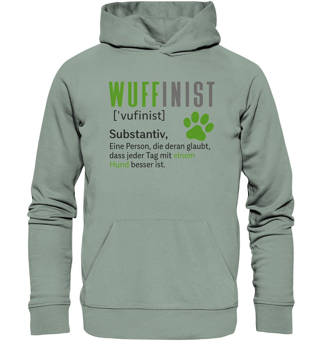 Wuffinist - Organic Hoodie Aloe / XS