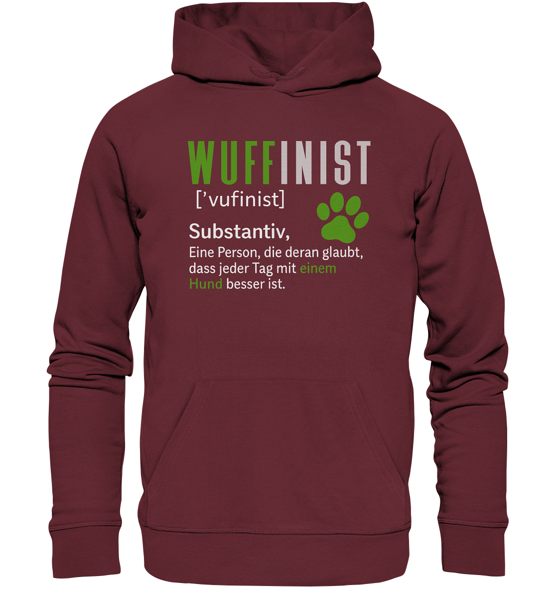 Wuffinist - Organic Hoodie Burgundy / XS