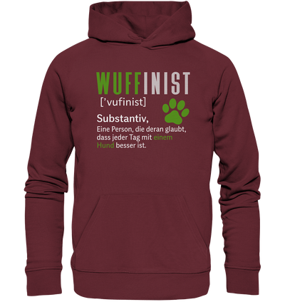 Wuffinist - Organic Hoodie Burgundy / XS