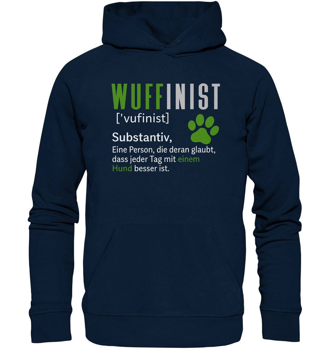 Wuffinist - Organic Hoodie French Navy / XS