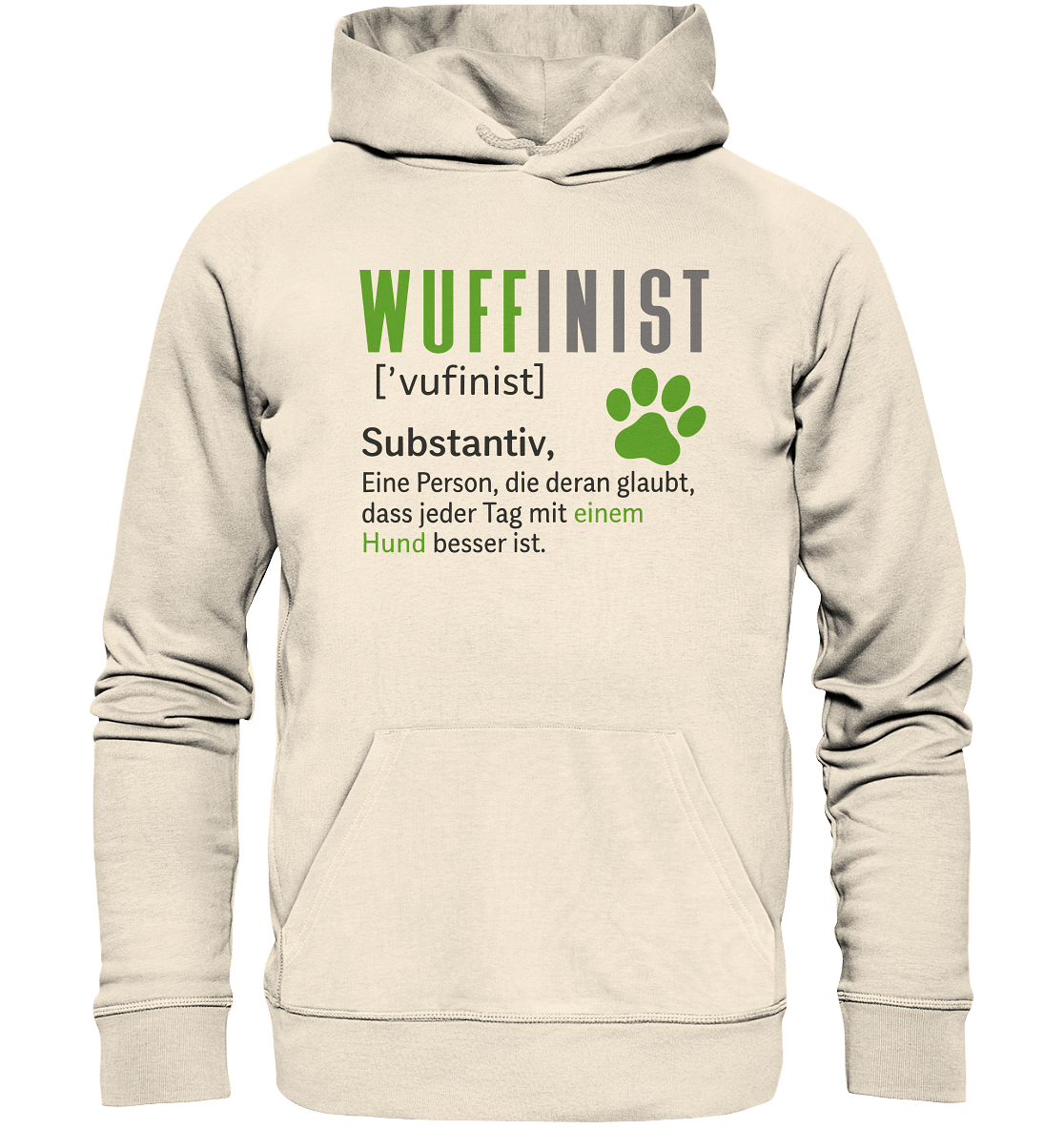 Wuffinist - Organic Hoodie Natural Raw / XS
