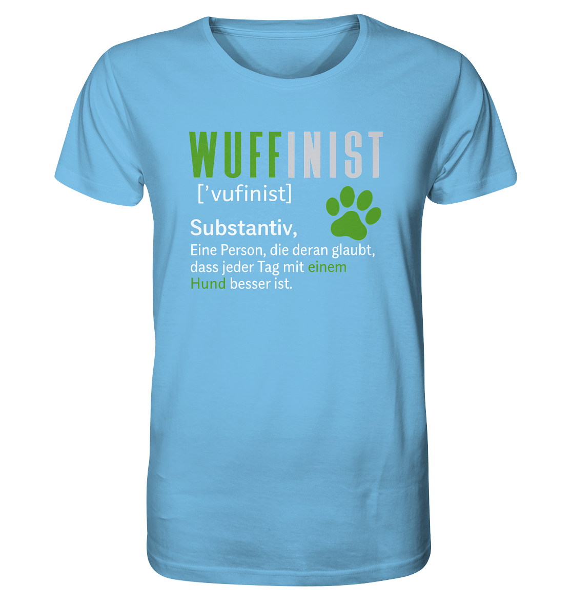 Wuffinist - Organic Shirt Aqua Blue / XS