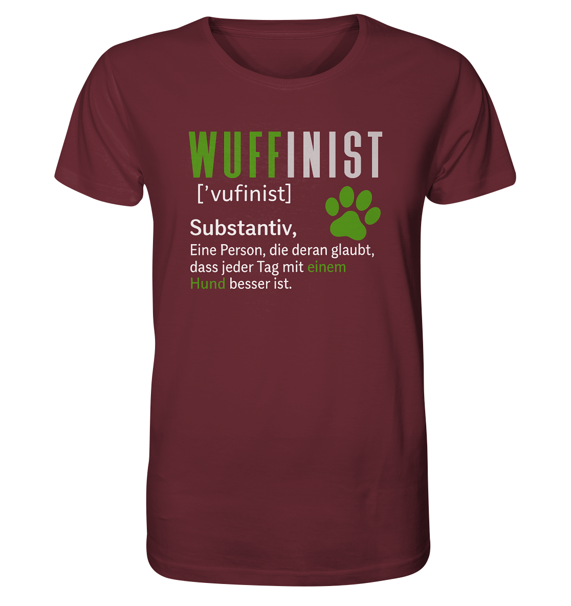 Wuffinist - Organic Shirt Burgundy / XS