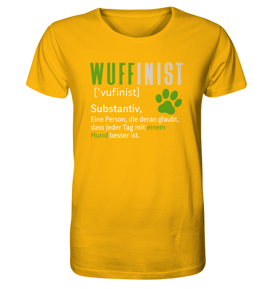 Wuffinist - Organic Shirt Spectra Yellow / XS